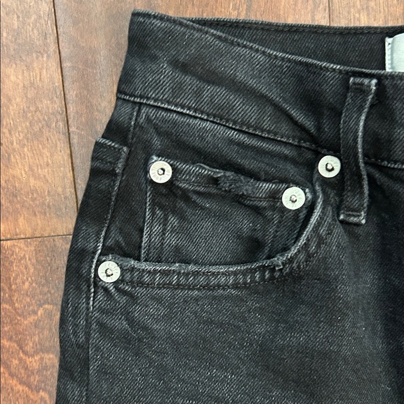 Agolde Riley Black High Rise Straight Crop, Size 23 - Picture 3 of 11